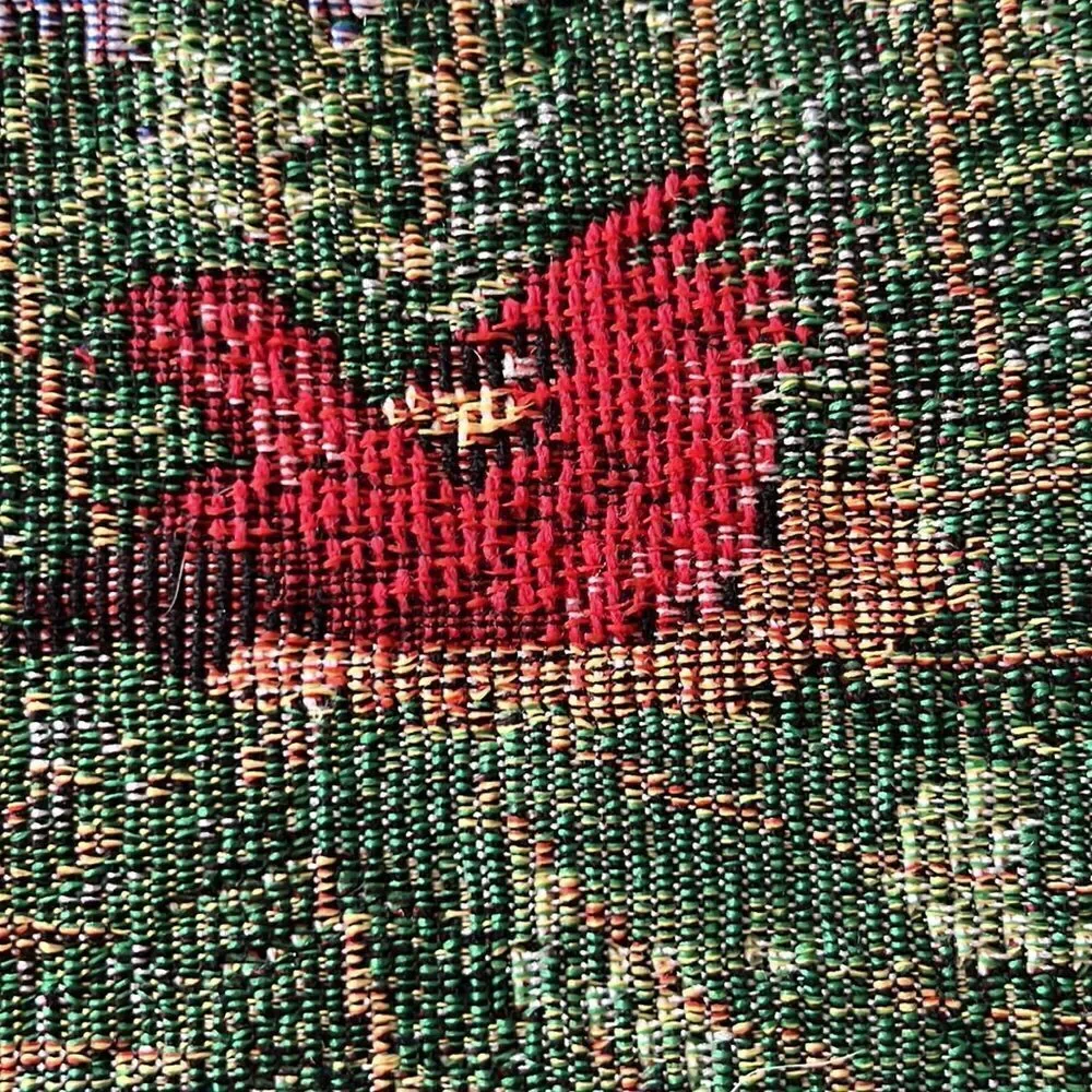 Vintage Set (2) Tapestry Rectangle Christmas Kitty Klaus Cotton Blend Placemats